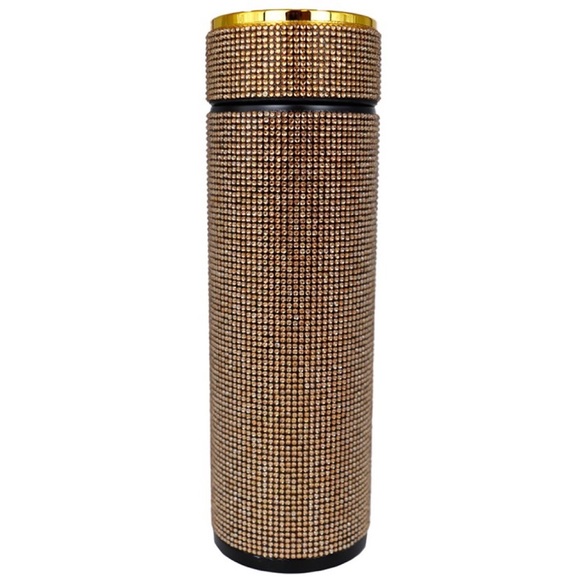 Rhinestone Embellished Insulated Stainless Steel Tumbler Thermal Coffee Cup - Picture 2 of 11